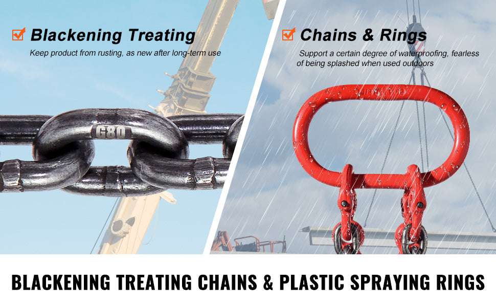 3T Chain Sling 6ft G80 Lifting Chains with Dual Grab Hooks - Image 9