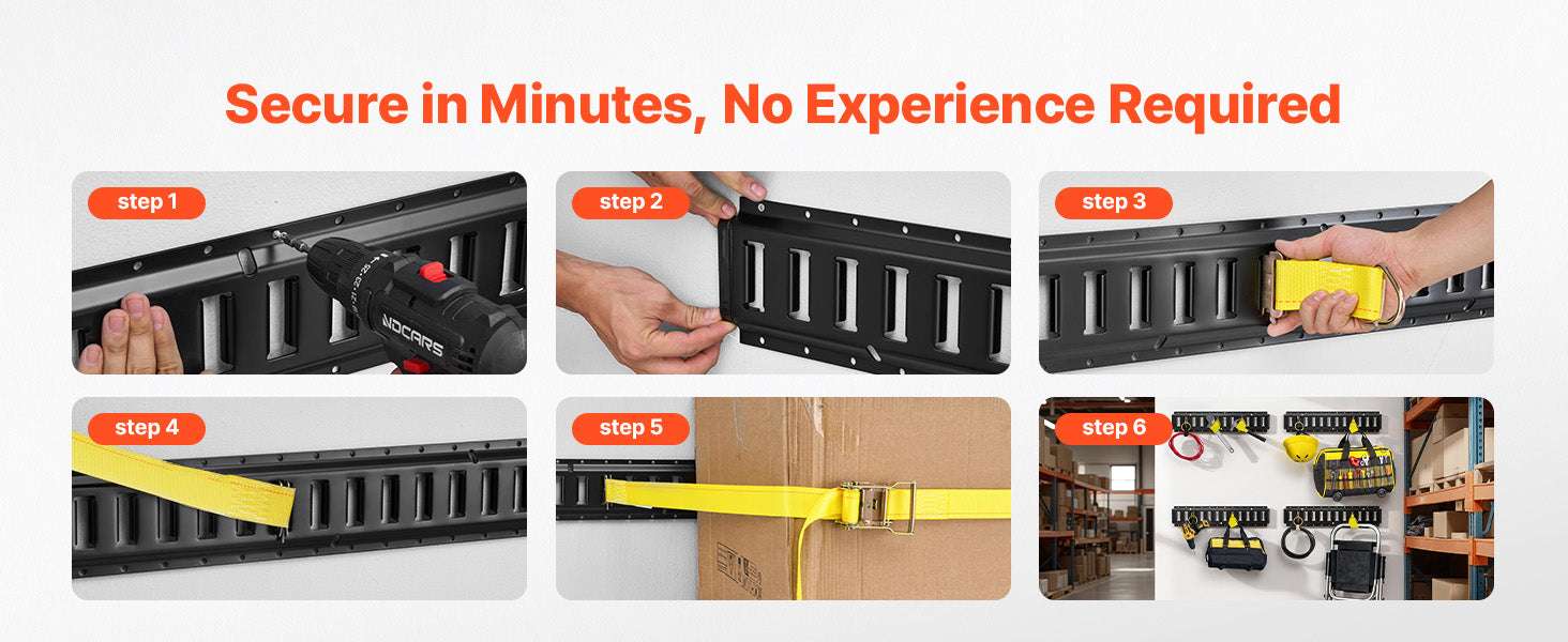 4 Pack 2ft E-Track Tie-Down Rail Kit with Rings & Anchors - Image 16