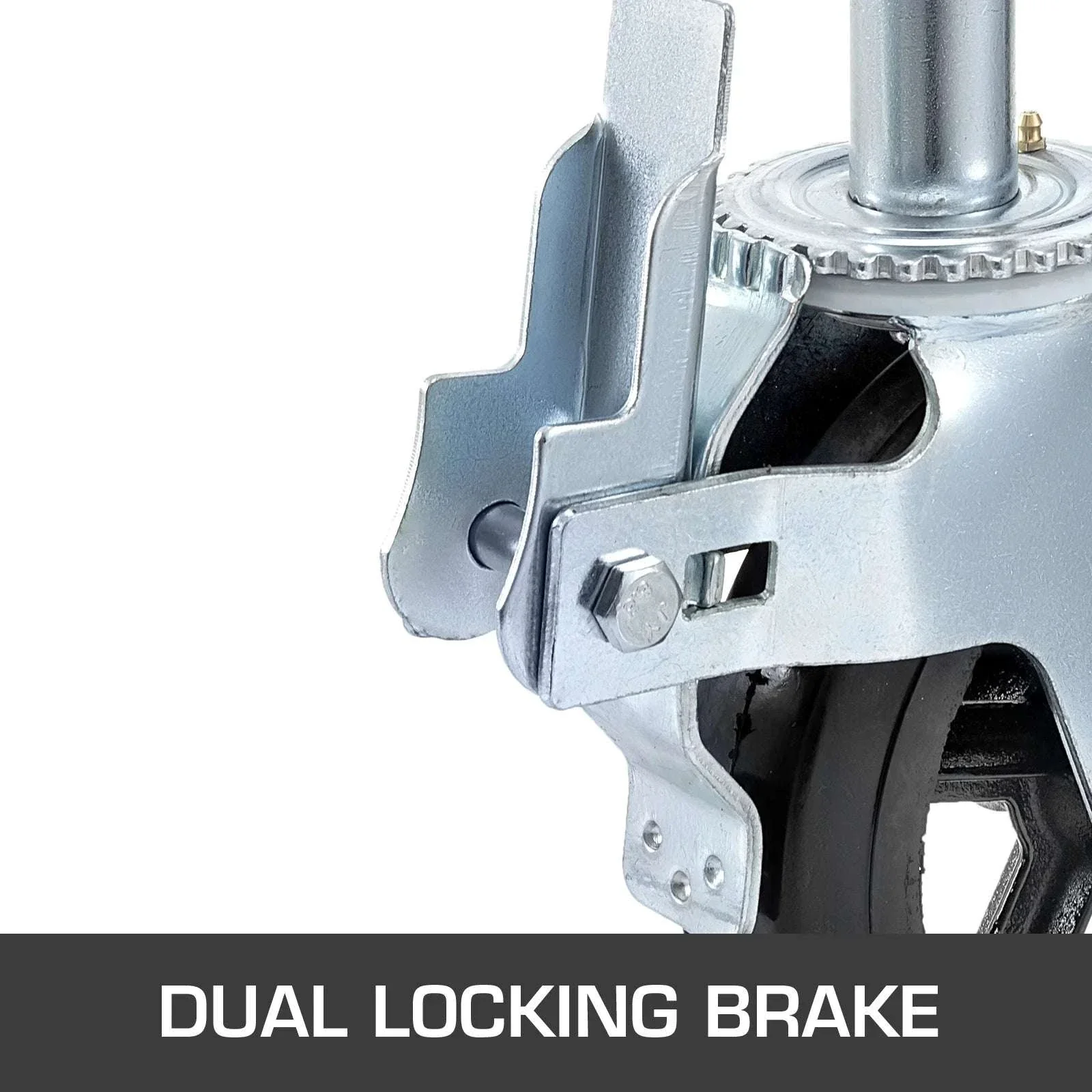 Heavy Duty 8" Scaffolding Swivel Casters Set with Dual Lock Brakes - Image 4