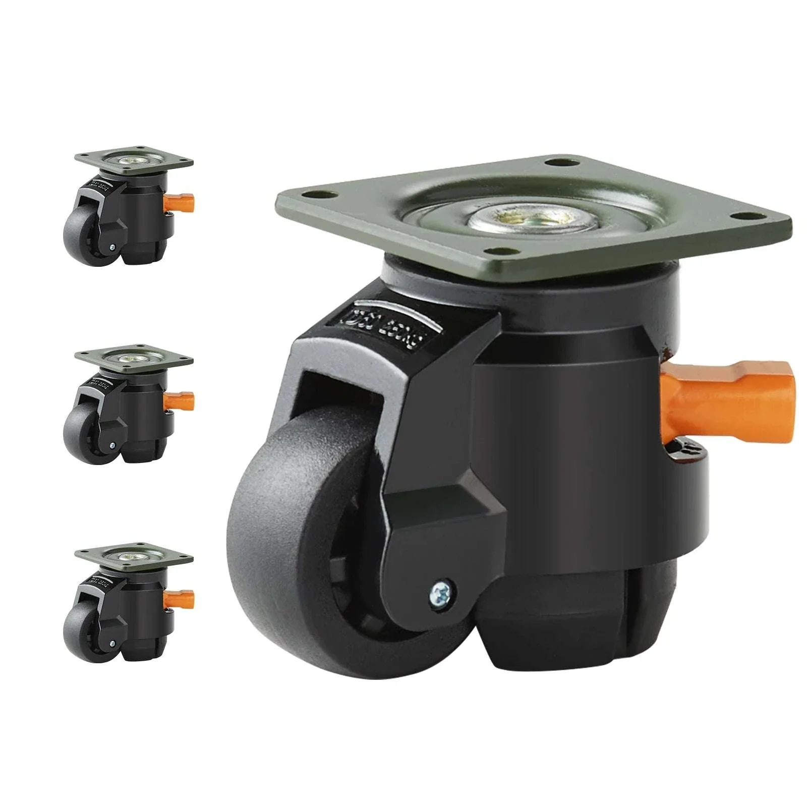 Adjustable Leveling Casters Set of 4 Heavy Duty Swivel Wheels