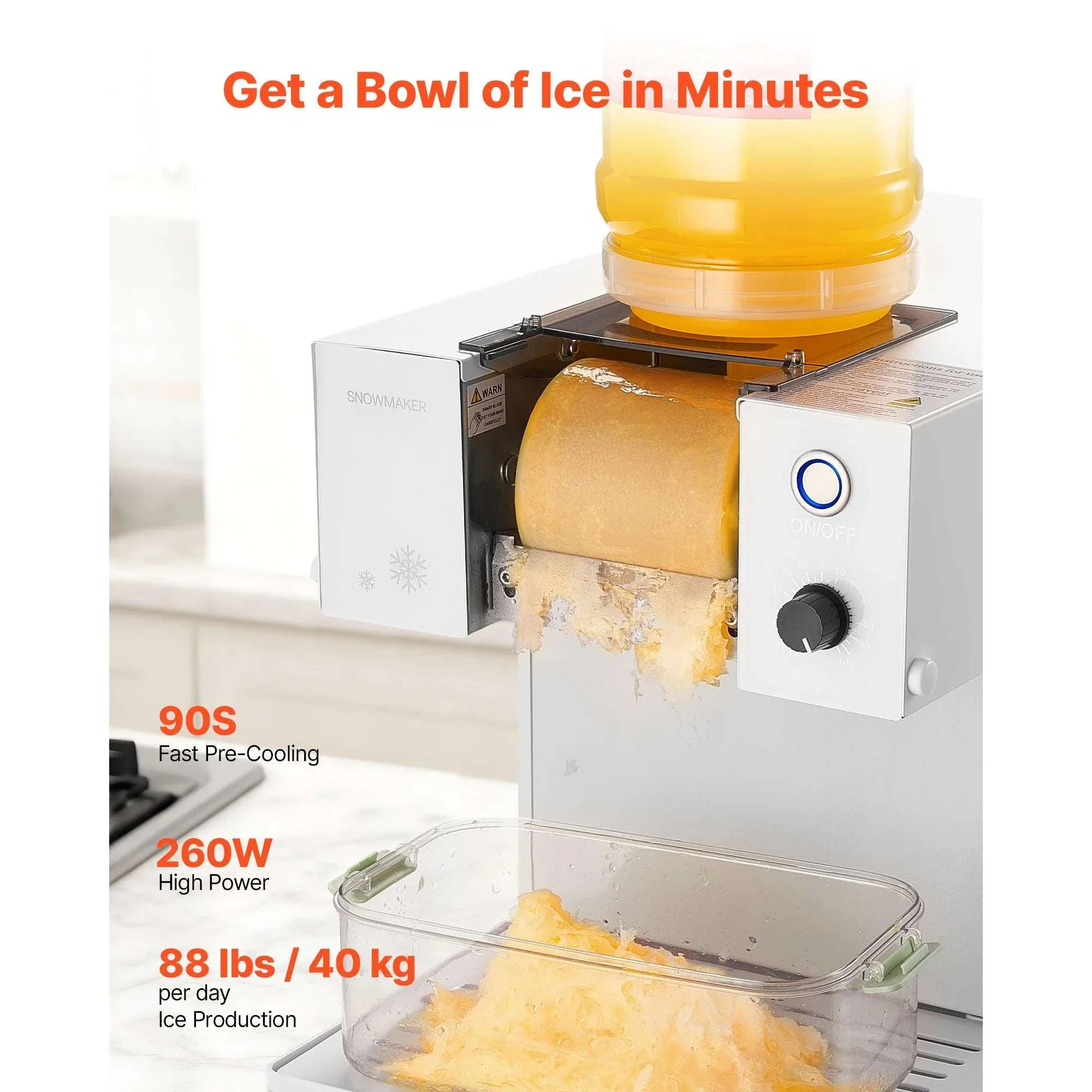 Electric Snowflake Ice Machine 40–80KG/24H Shaved Ice Maker - Image 2