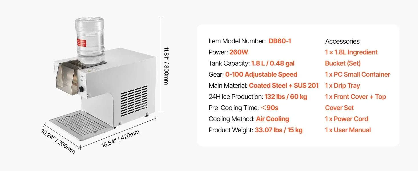 Electric Snowflake Ice Machine 40–80KG/24H Shaved Ice Maker - Image 22