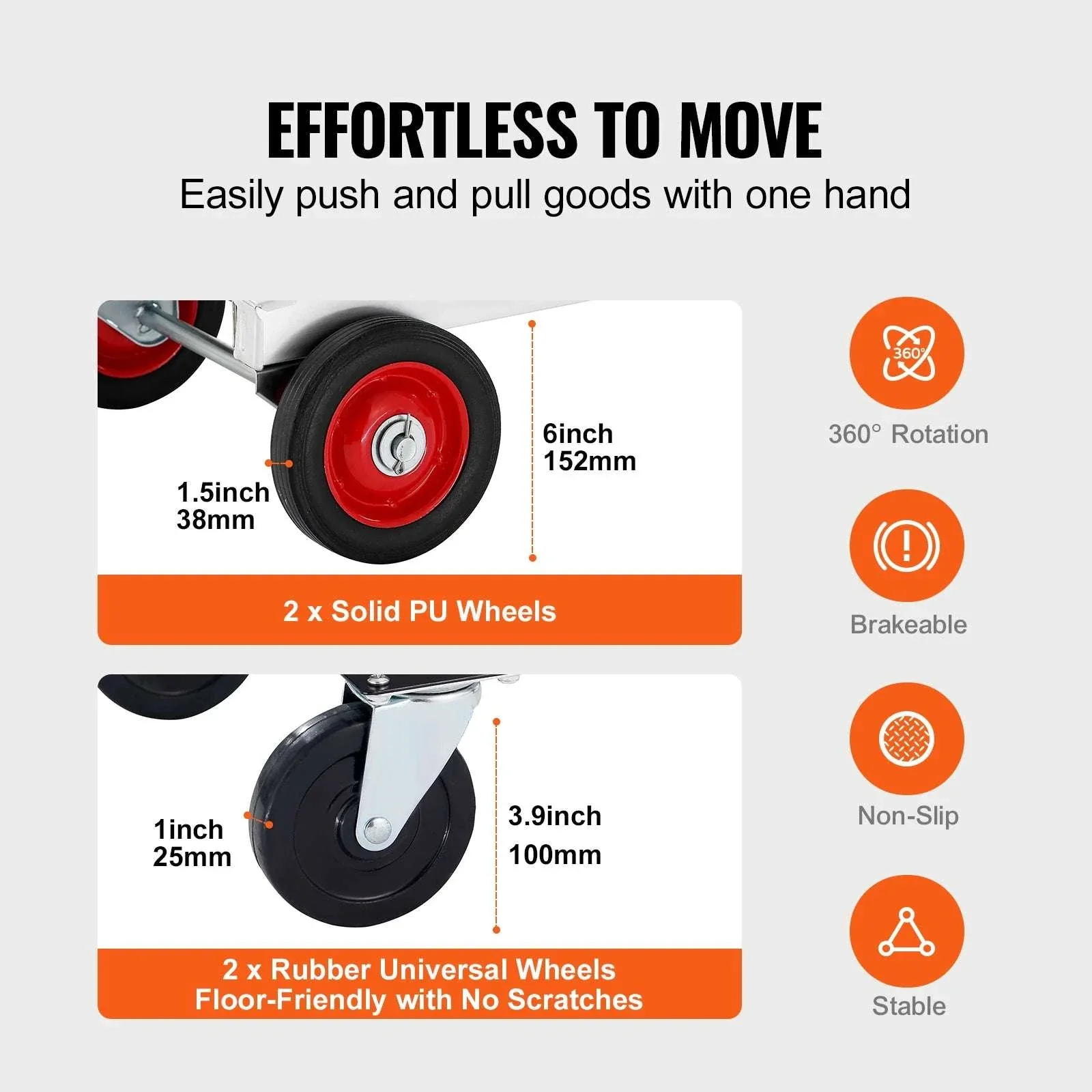 400 lb Folding Hand Truck Convertible Dolly Cart with Wheels - Image 3
