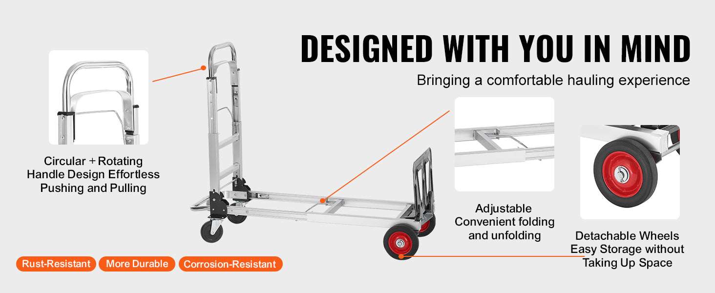 Folding Hand Truck Dolly 400 lb Convertible Cart with Wheels - Image 12