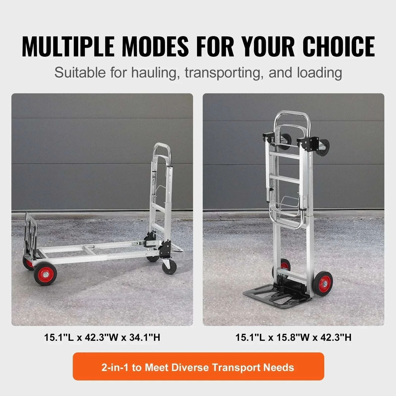 Folding Hand Truck Dolly 400 lb Convertible Cart with Wheels - Image 5