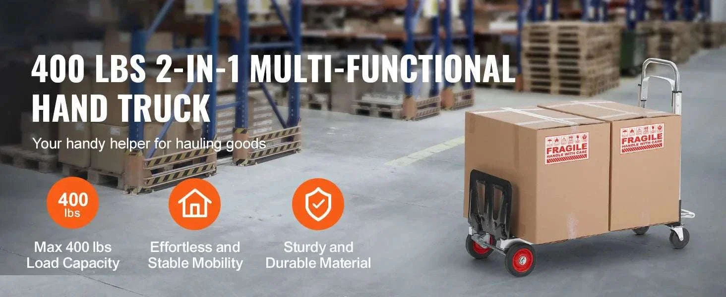 Folding Hand Truck Dolly 400 lb Convertible Cart with Wheels - Image 8