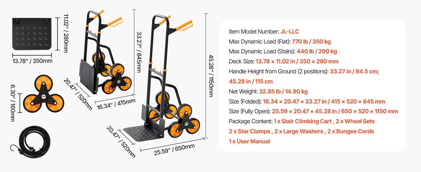 Folding Stair Climbing Hand Truck Dolly 440–770 lbs Capacity - Image 21