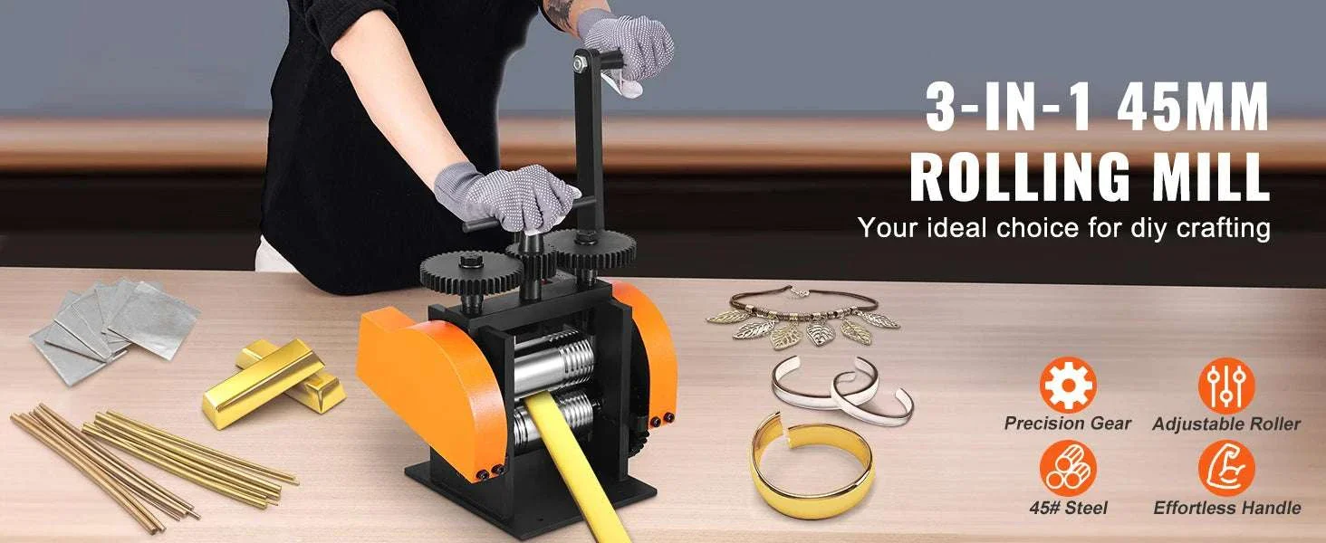 3-in-1 Jewelry Rolling Mill Machine for Sheet, Wire & Metal Forming - Image 8