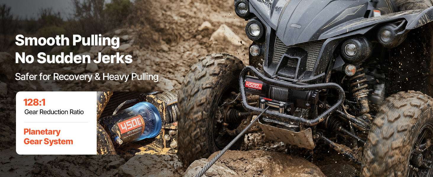 4500LBS 12V ATV/UTV Electric Winch with Steel Cable & Remote Control - Image 11