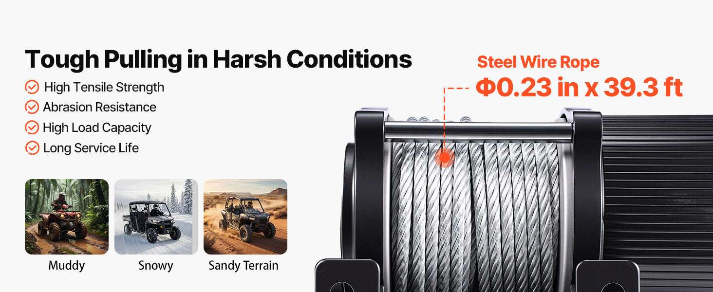 4500LBS 12V ATV/UTV Electric Winch with Steel Cable & Remote Control - Image 12