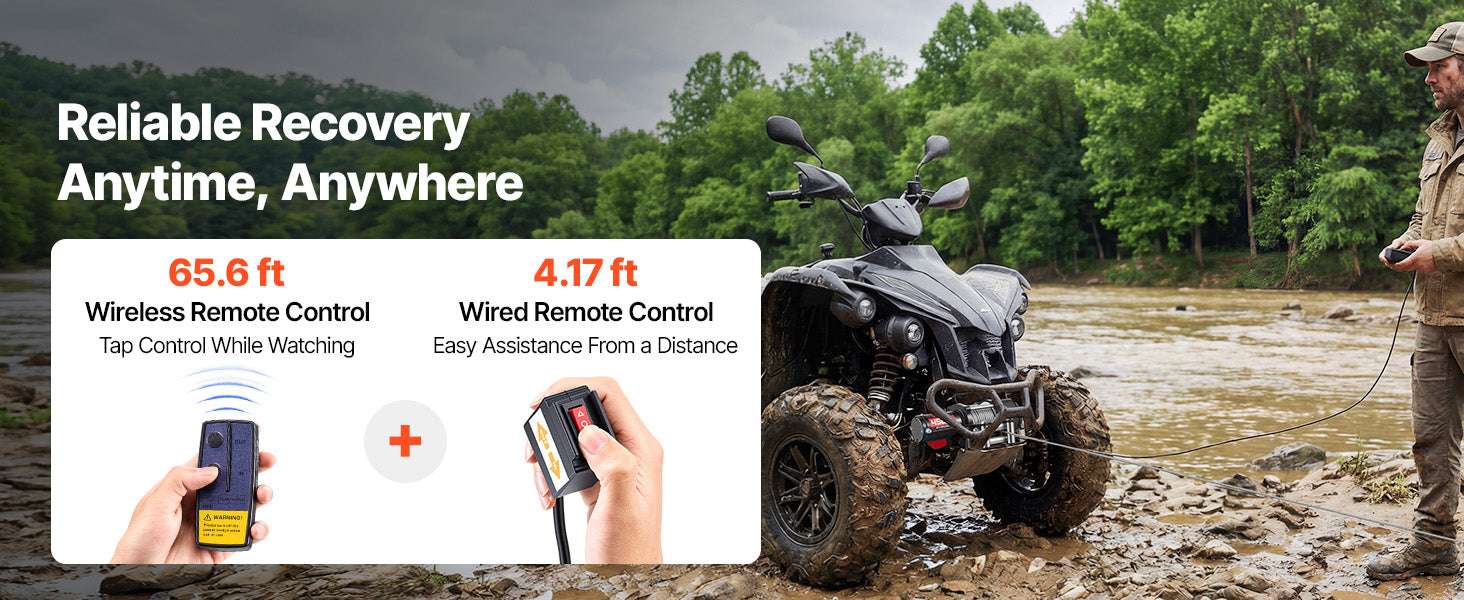 4500LBS 12V ATV/UTV Electric Winch with Steel Cable & Remote Control - Image 15