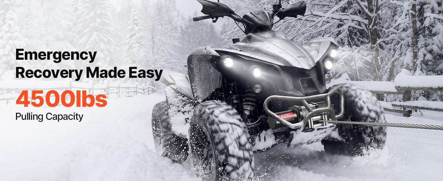 4500LBS 12V ATV/UTV Electric Winch with Steel Cable & Remote Control - Image 8