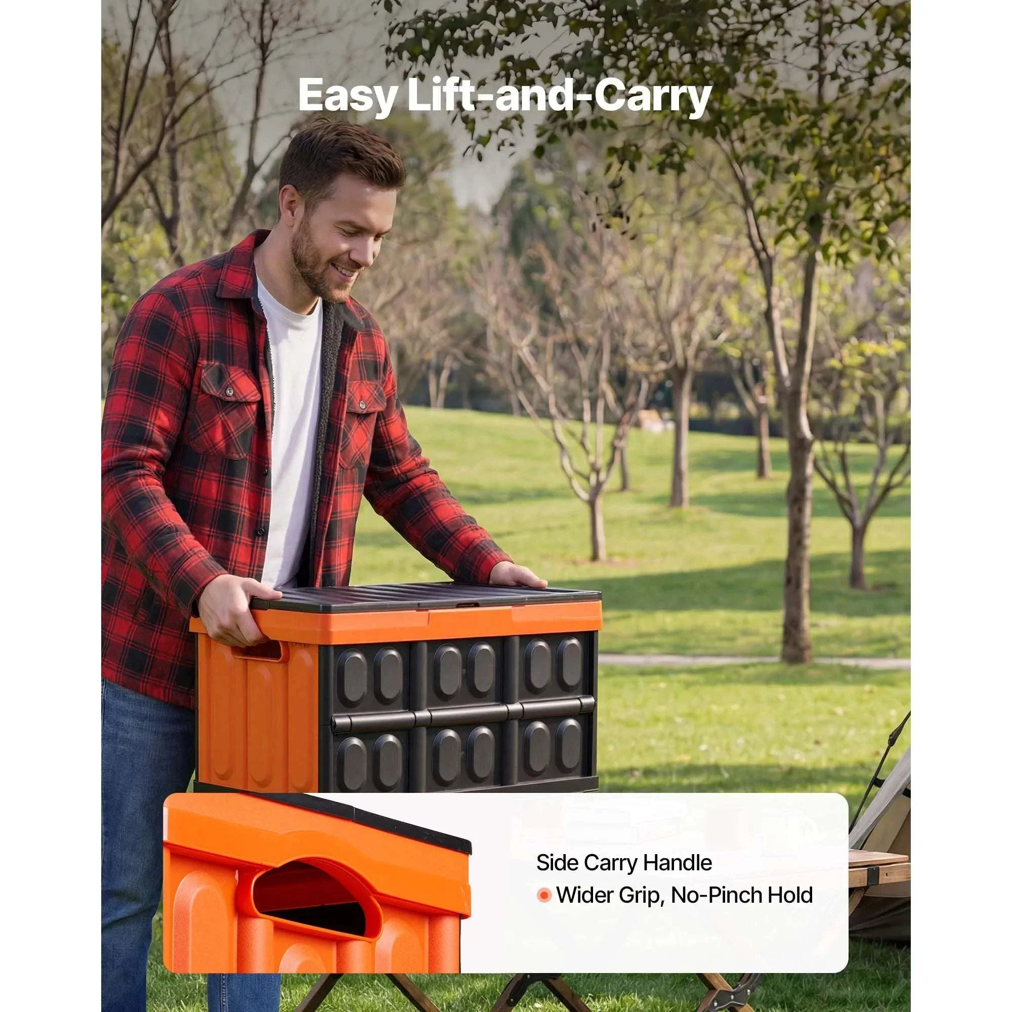 45L Collapsible Storage Bins (3 Pack) Stackable Crates with Lids - Image 5