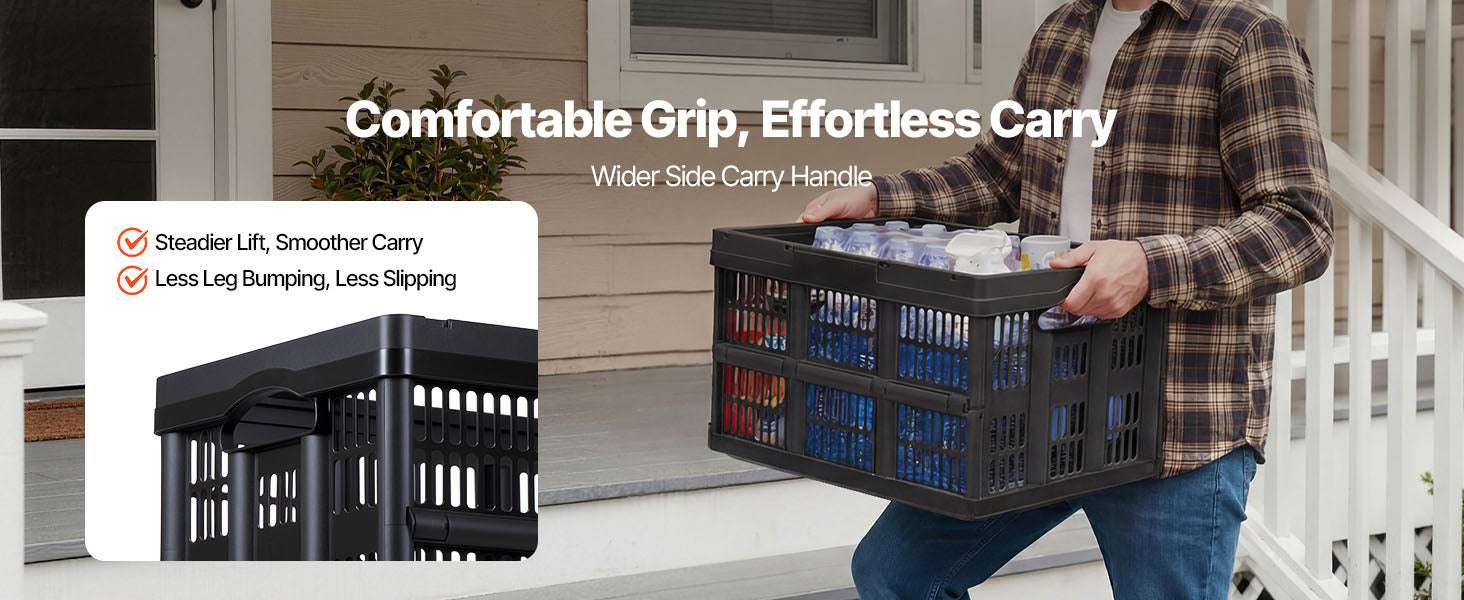 45L Collapsible Storage Bins 3-Pack Stackable Folding Crates - Image 13