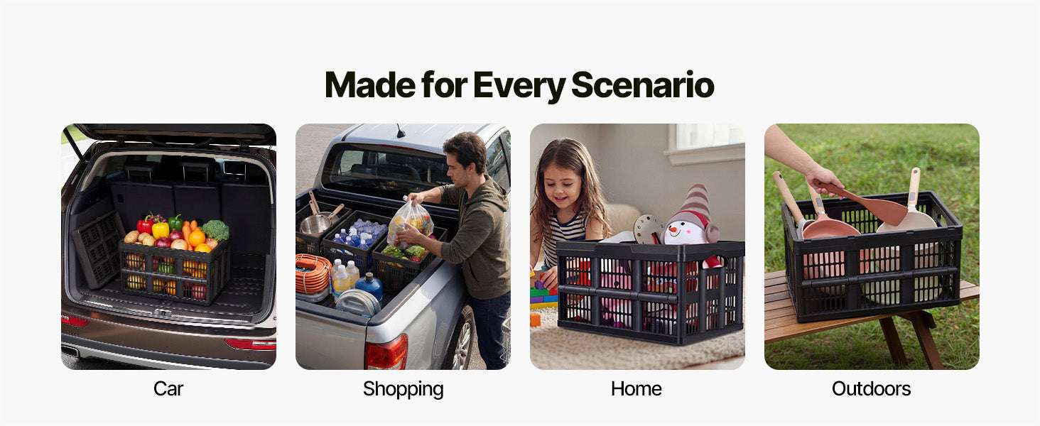 45L Collapsible Storage Bins 3-Pack Stackable Folding Crates - Image 17