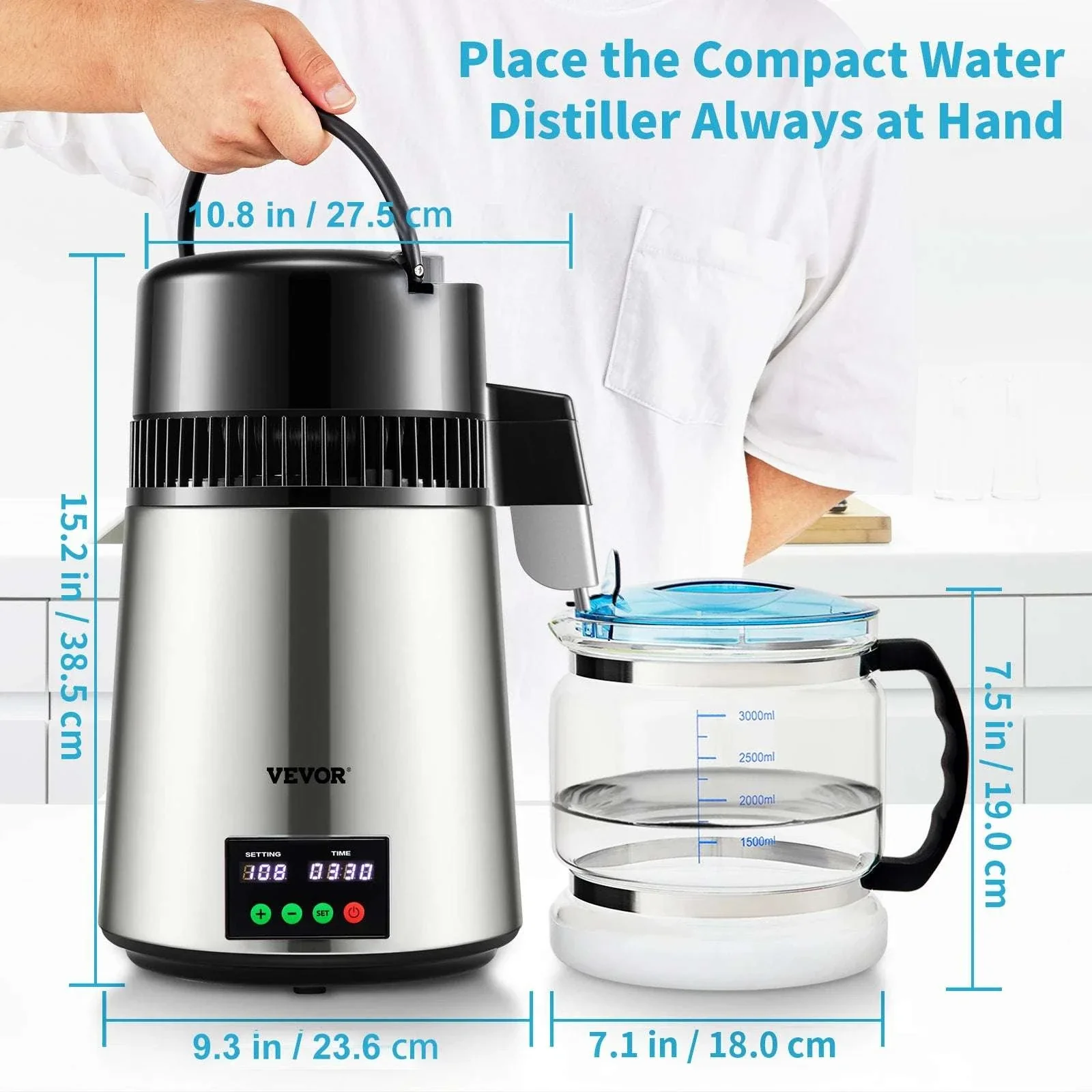 4L Countertop Water Distiller with 5-Stage Filtration & Touch Control - Image 6