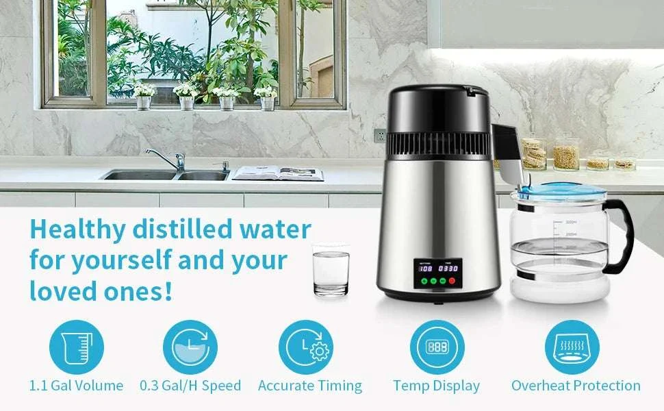 4L Countertop Water Distiller with 5-Stage Filtration & Touch Control - Image 8