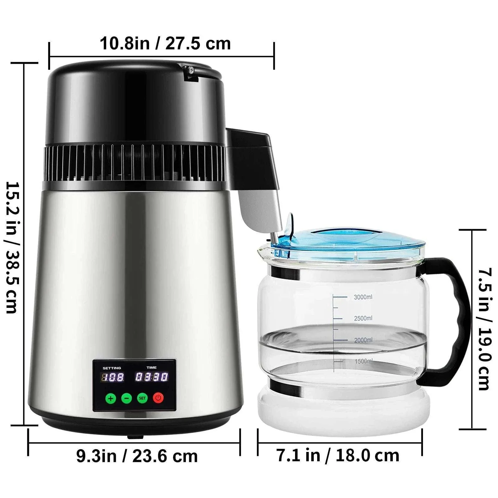 4L Home Water Distiller with Glass Carafe & Touch Display - Image 19