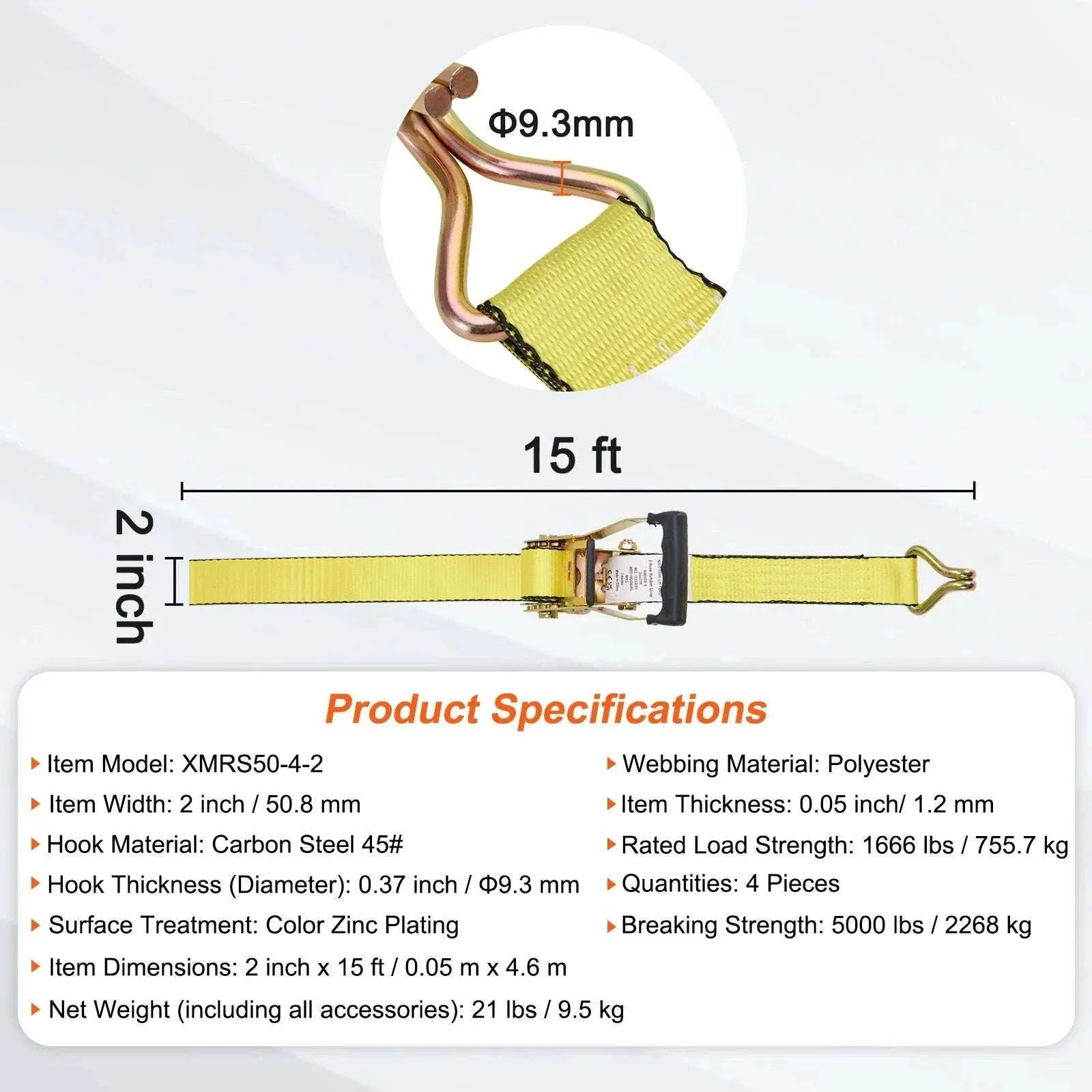 4-Pack Ratchet Tie Down Straps with J-Hooks for Cargo & Transport - Image 16