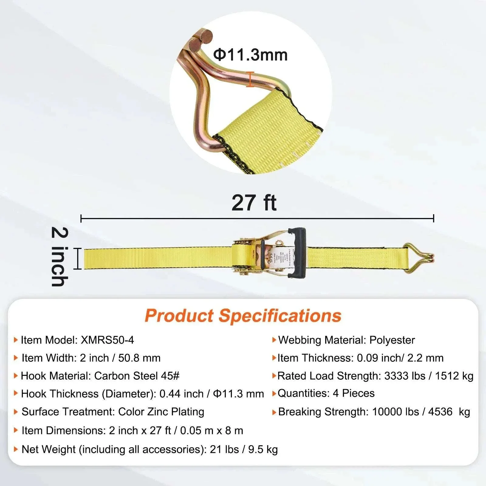 4-Pack Ratchet Tie Down Straps with J-Hooks for Cargo & Transport - Image 17