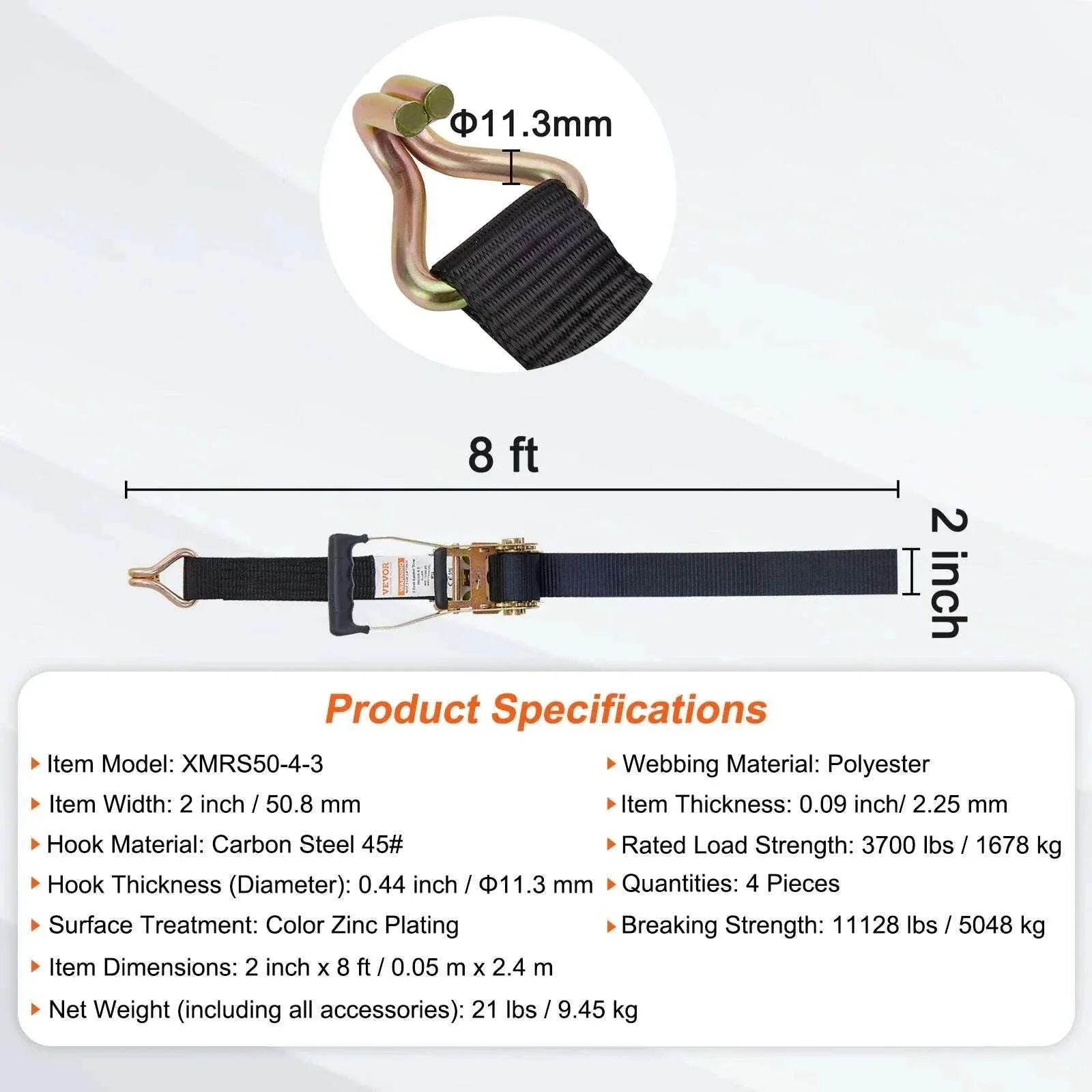 4-Pack Ratchet Tie Down Straps with J-Hooks for Cargo & Transport - Image 18