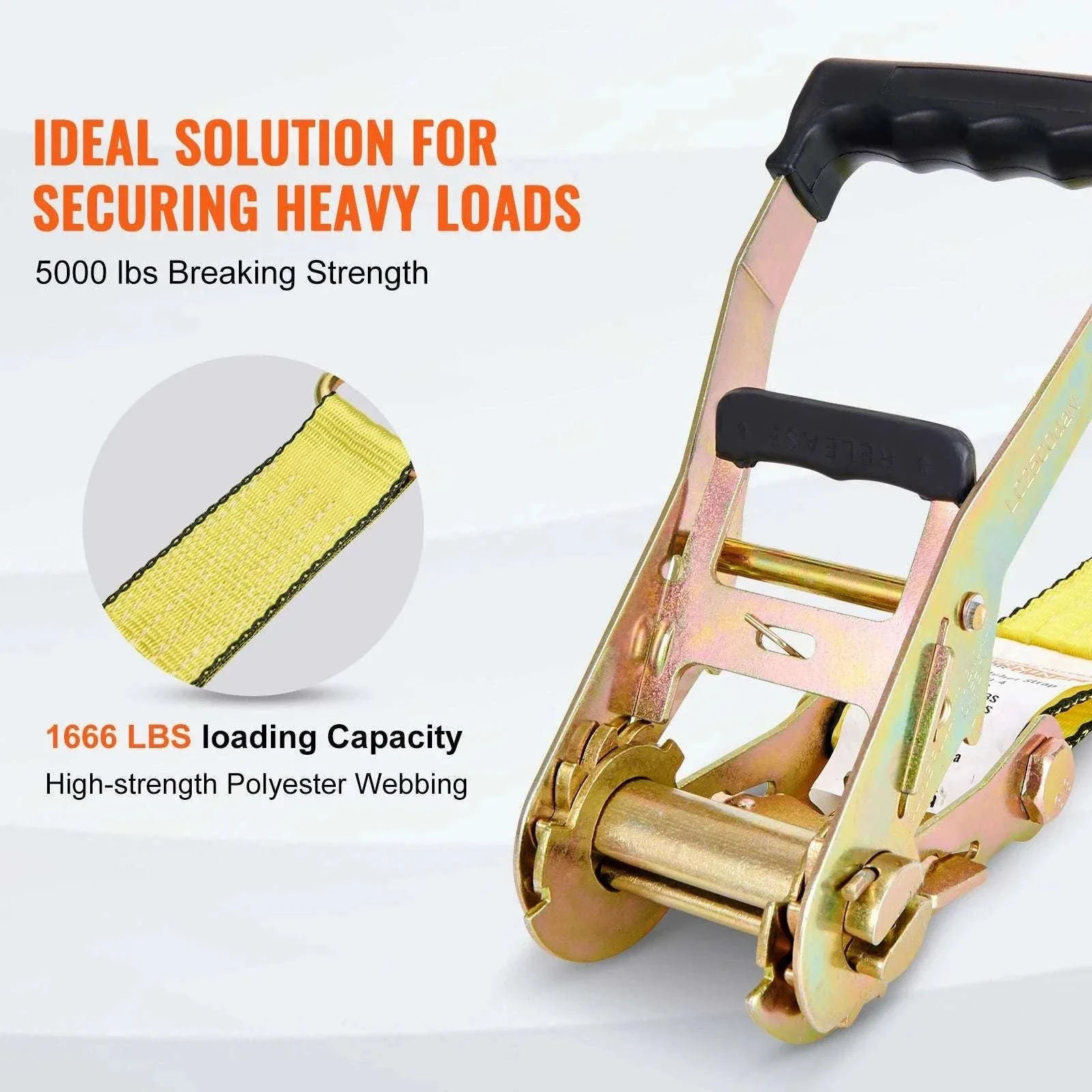 4-Pack Ratchet Tie Down Straps with J-Hooks for Cargo & Transport - Image 2