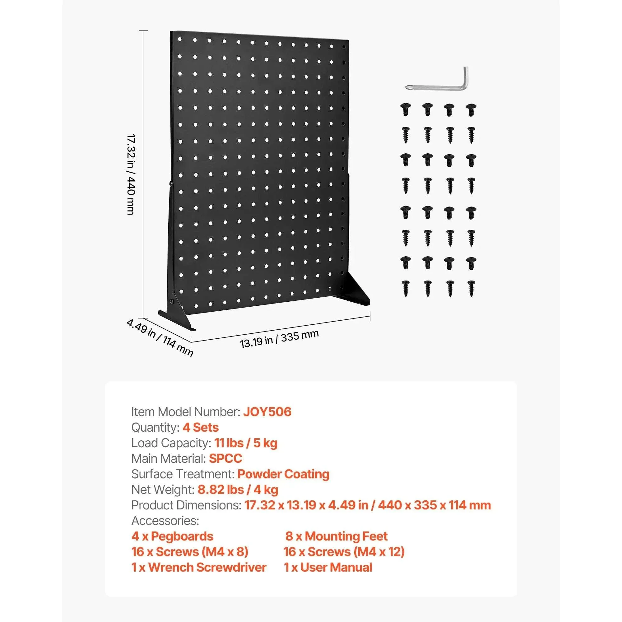 4PCS Tabletop Pegboard Display Stand 17x13in Steel Organizer - Image 14