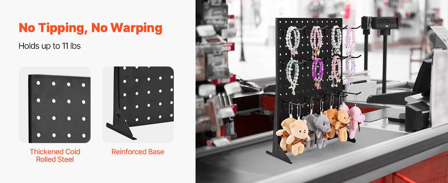 4PCS Tabletop Pegboard Display Stand 17x13in Steel Organizer - Image 9