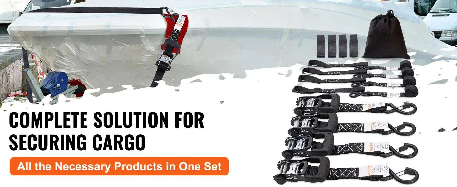 4PCS Ratchet Tie Down Straps with Hooks for Cargo & Motorcycle - Image 11