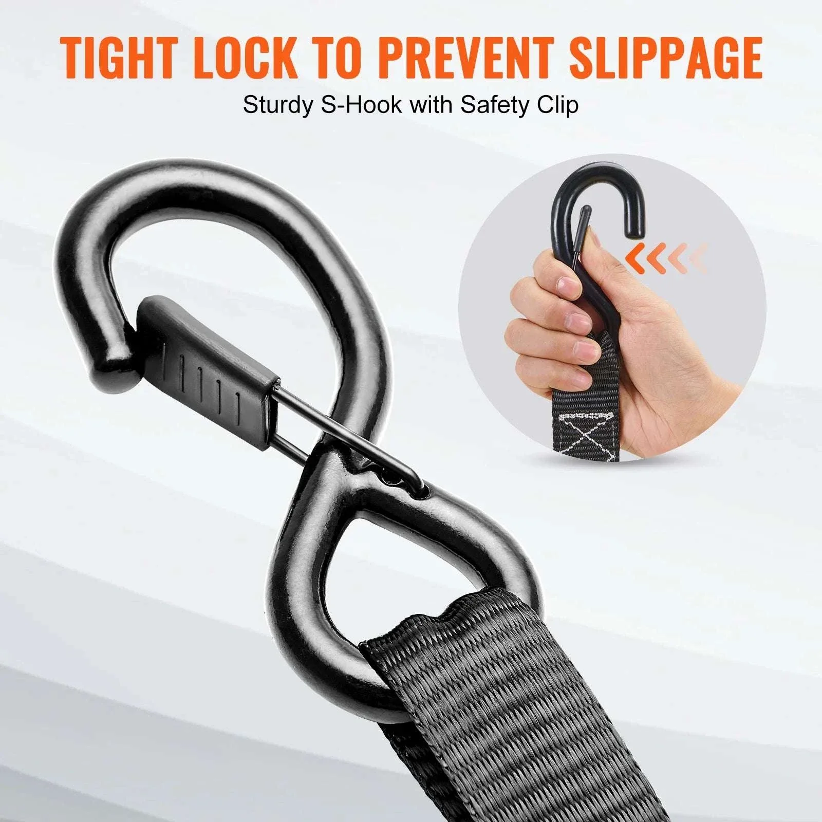 4PCS Ratchet Tie Down Straps with Hooks for Cargo & Motorcycle - Image 4