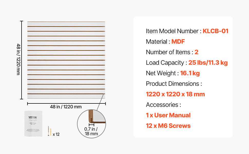 4x4 Ft Slatwall Panel MDF Modular Garage Storage Wall System - Image 13