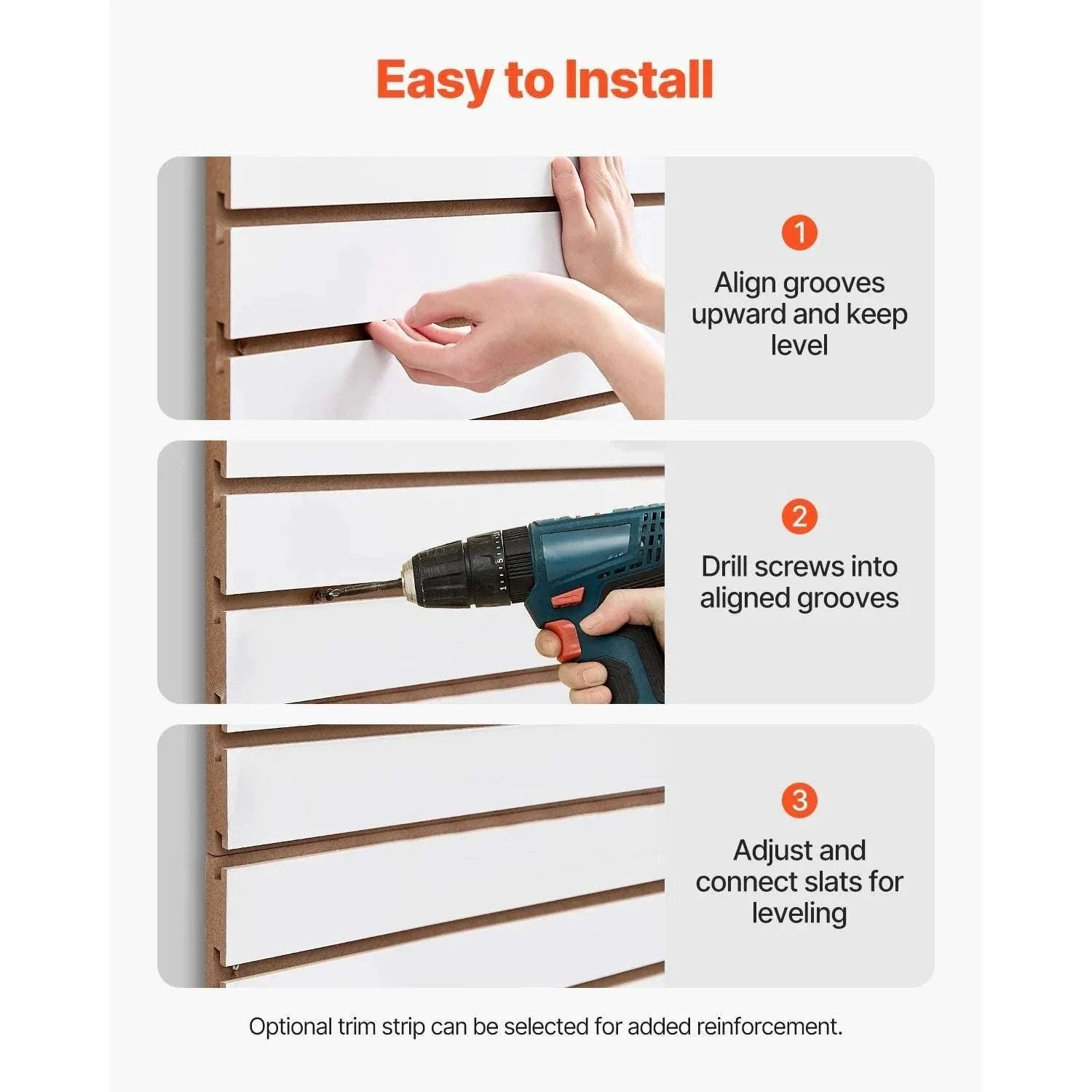 4x4 Ft Slatwall Panel MDF Modular Garage Storage Wall System - Image 6