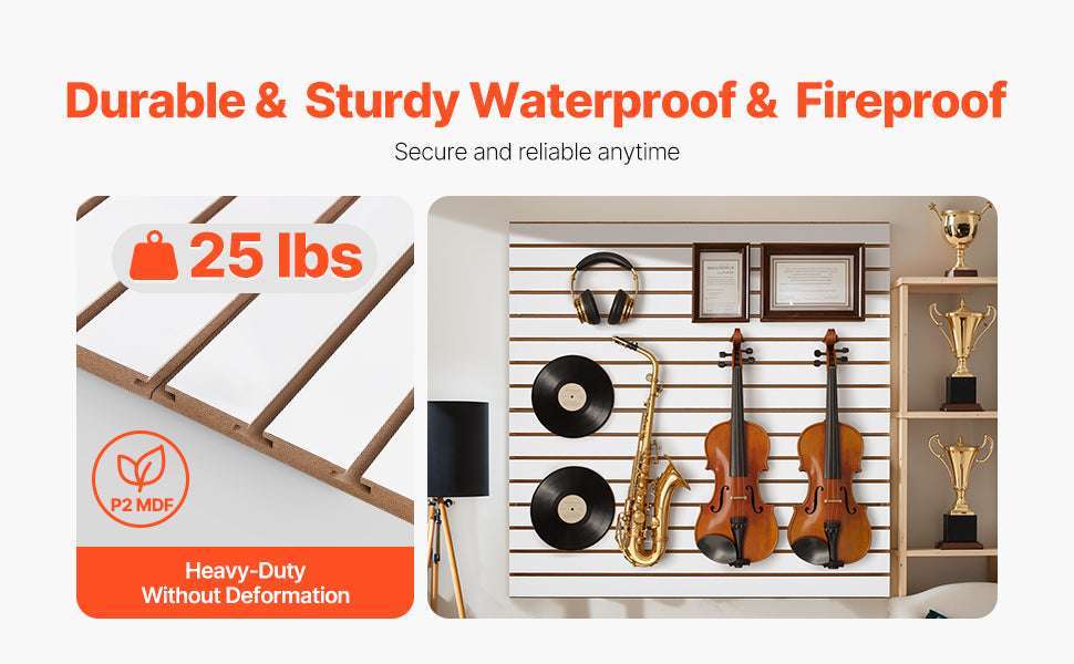 4x4 Ft Slatwall Panel MDF Modular Garage Storage Wall System - Image 9