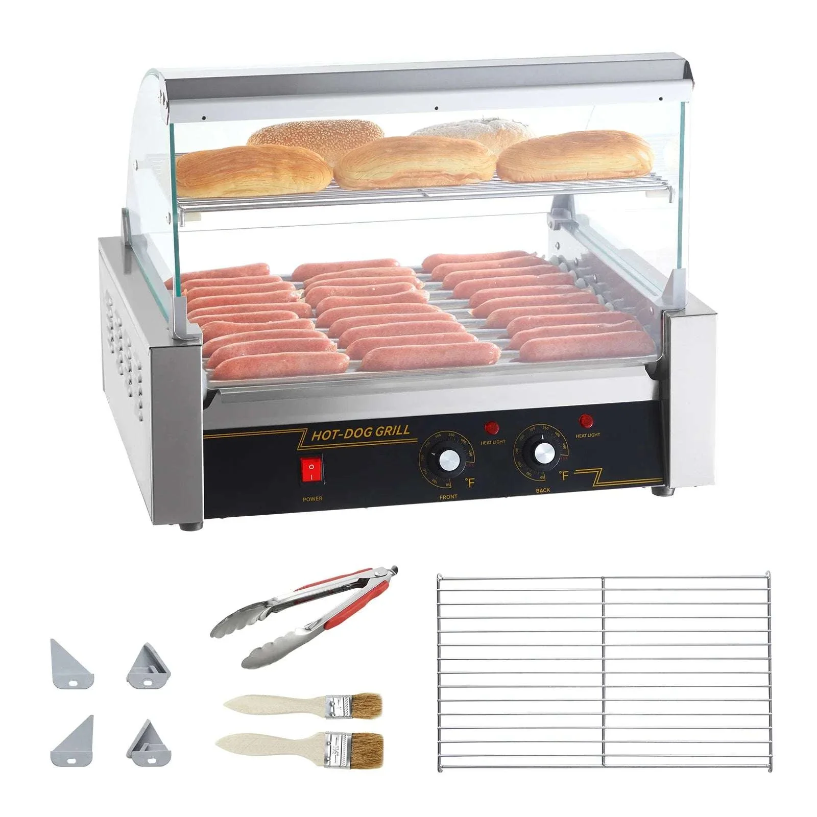Commercial Hot Dog Roller Grill – 5, 7 or 11 Rollers for Fast Even Cooking