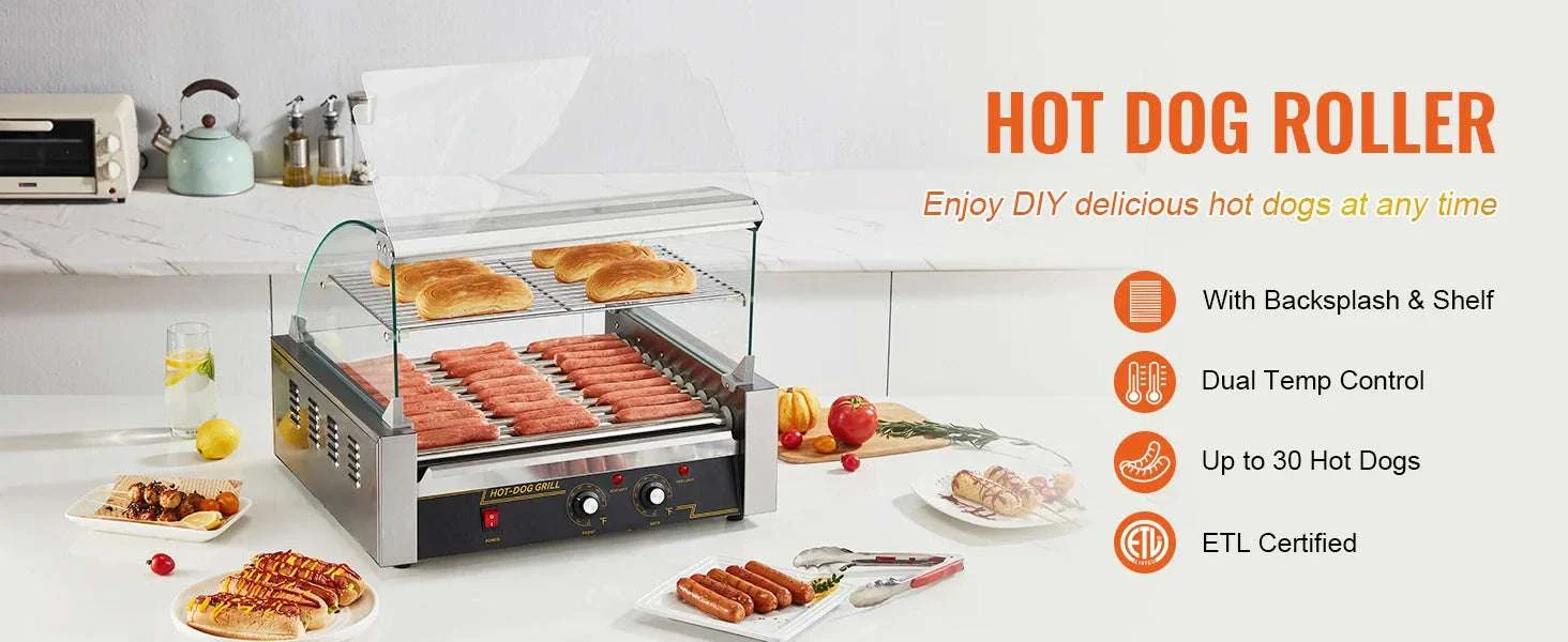 Commercial Hot Dog Roller Grill – 5, 7 or 11 Rollers for Fast Even Cooking - Image 8