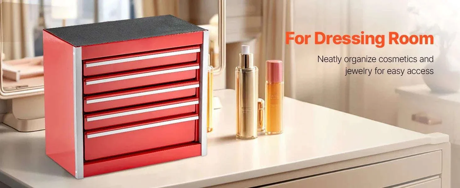 5-Drawer Mini Metal Tool Box 8.6" Portable Organizer Chest - Image 15