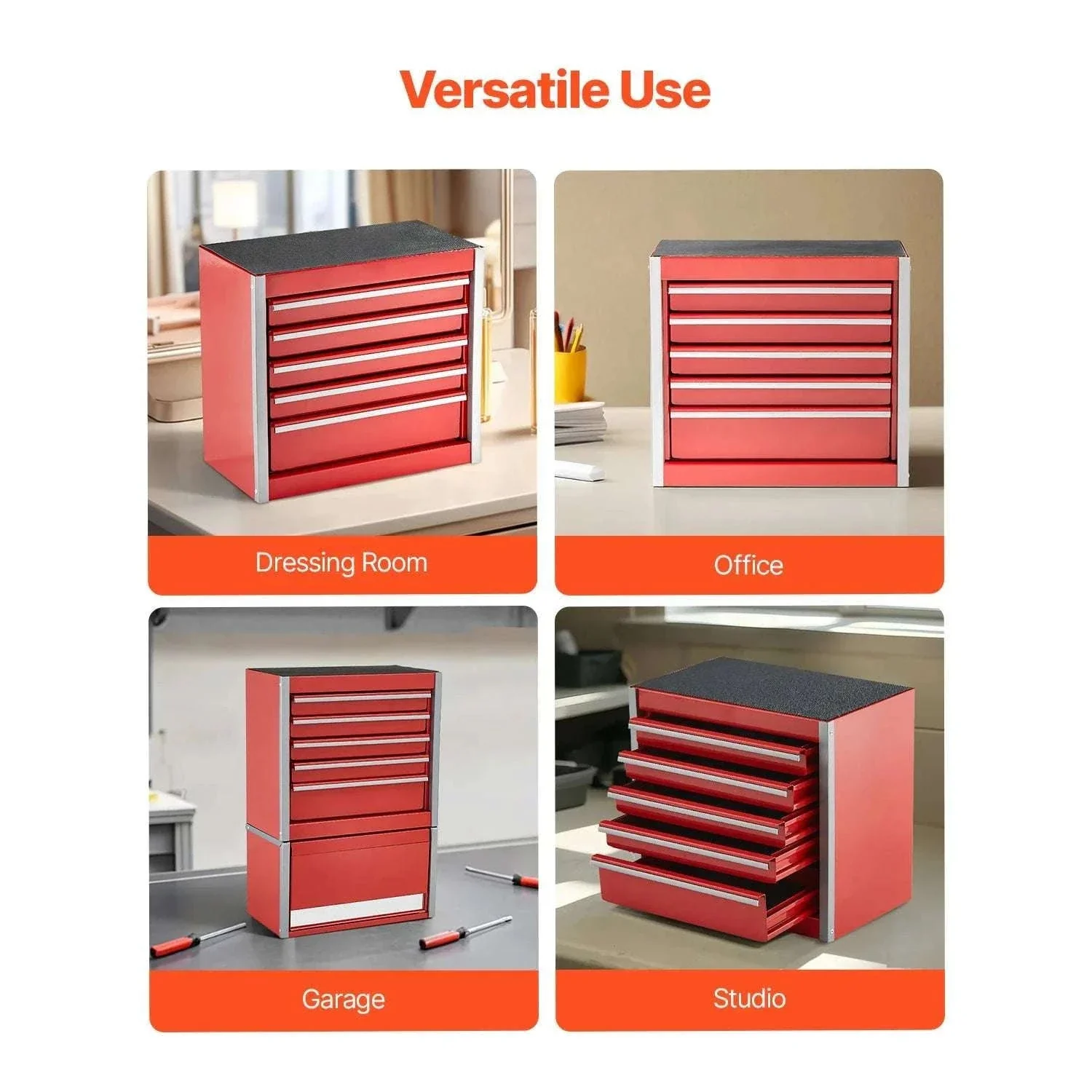 5-Drawer Mini Metal Tool Box 8.6" Portable Organizer Chest - Image 5