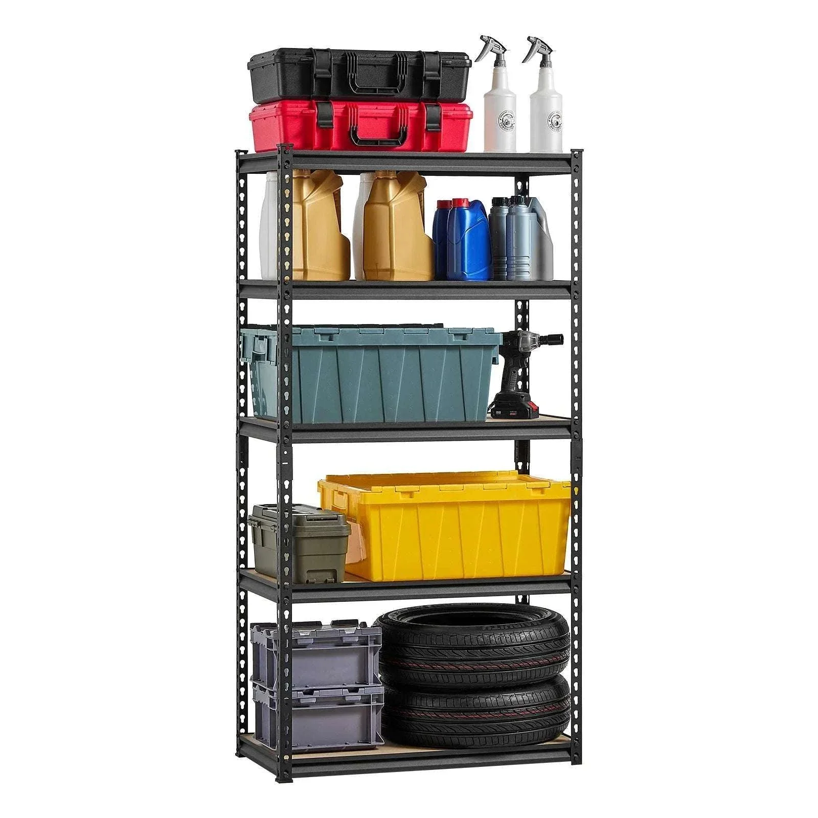 5-Tier Metal Garage Shelving Unit 2000 lbs Capacity Adjustable Rack