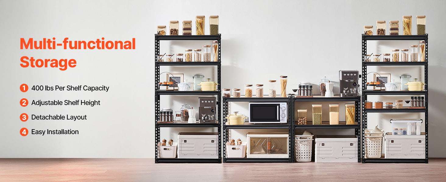 5-Tier Metal Garage Shelving Unit 2000 lbs Capacity Adjustable Rack - Image 8
