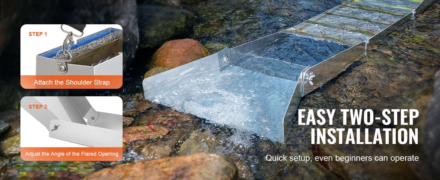 50" Gold Panning Kit with Sluice Box & 23 Tools for Prospecting - Image 12