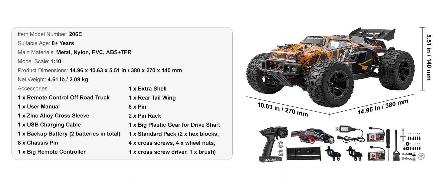 1:10 RC Off-Road Truck 50 km/h 4WD High-Speed All Terrain Car - Image 13