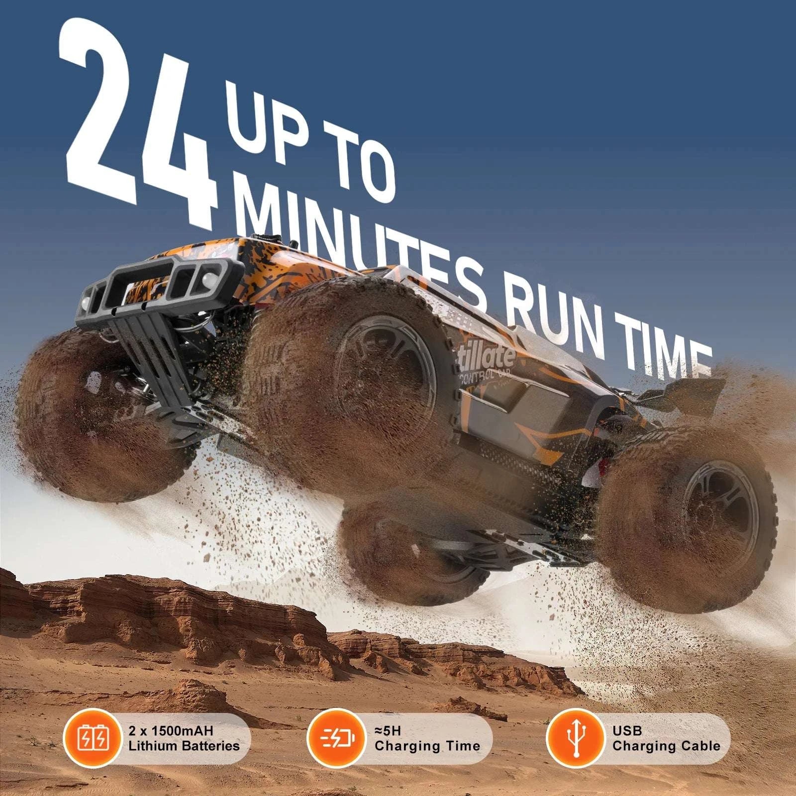 1:10 RC Off-Road Truck 50 km/h 4WD High-Speed All Terrain Car - Image 5