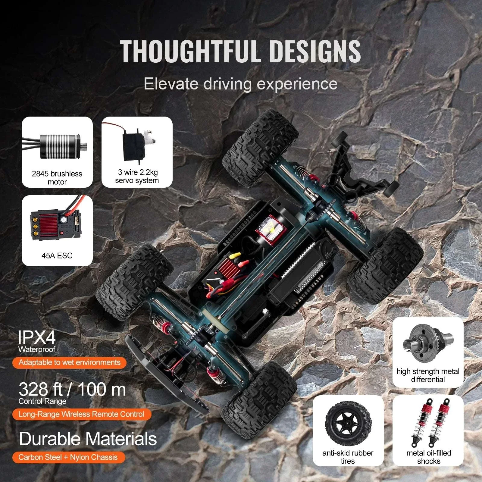 1:10 RC Off-Road Truck 50 km/h 4WD High-Speed All Terrain Car - Image 6