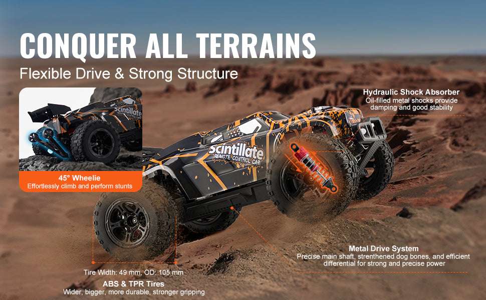 1:10 RC Off-Road Truck 50 km/h 4WD High-Speed All Terrain Car - Image 9