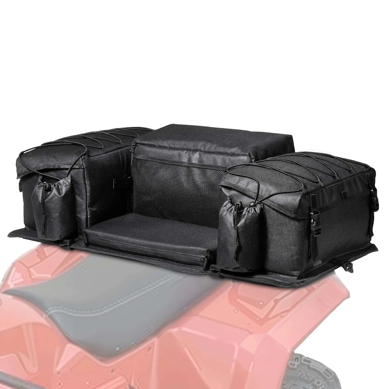 50L ATV Rear Storage Bag with Seat Cushion and Bottle Holder