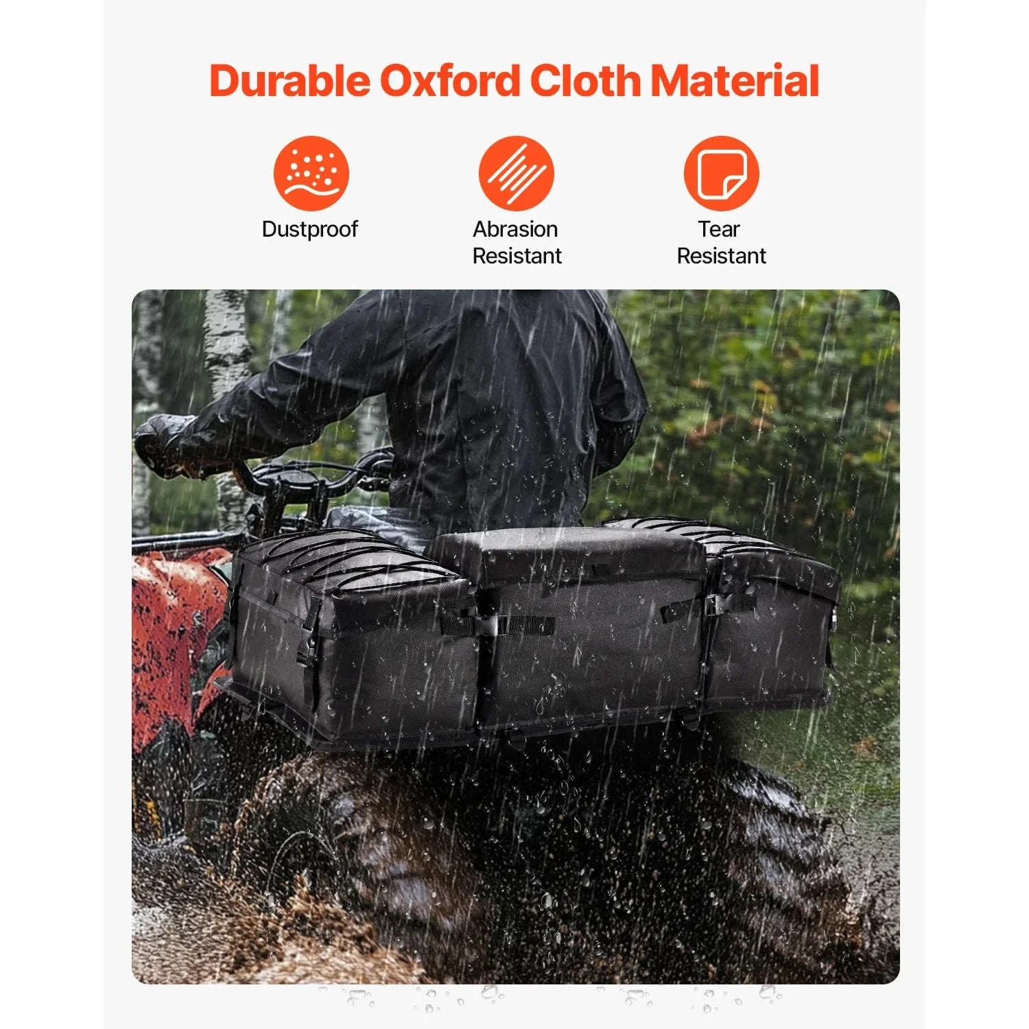 50L ATV Rear Storage Bag with Seat Cushion and Bottle Holder - Image 4