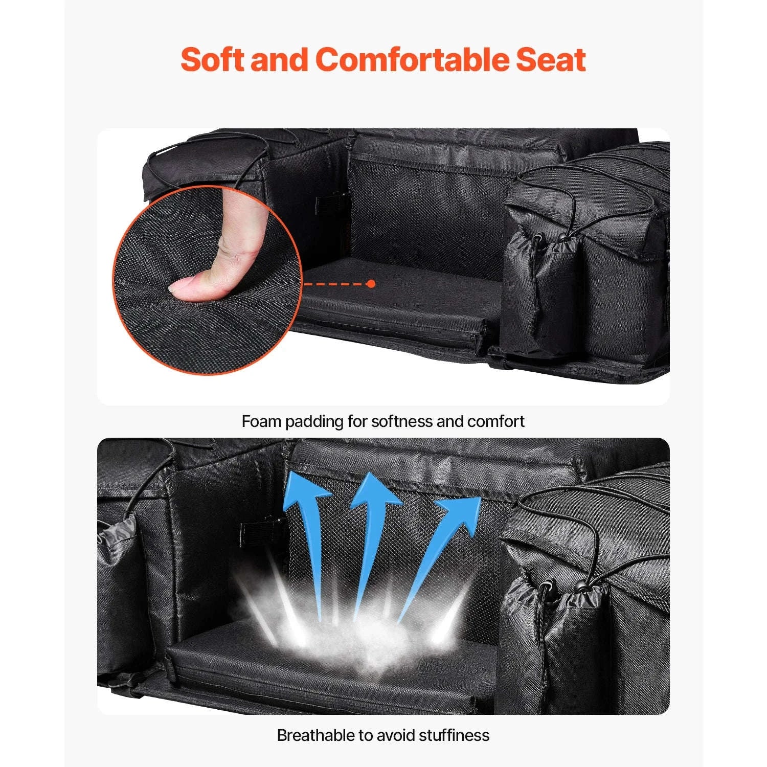 50L ATV Rear Storage Bag with Seat Cushion and Bottle Holder - Image 6