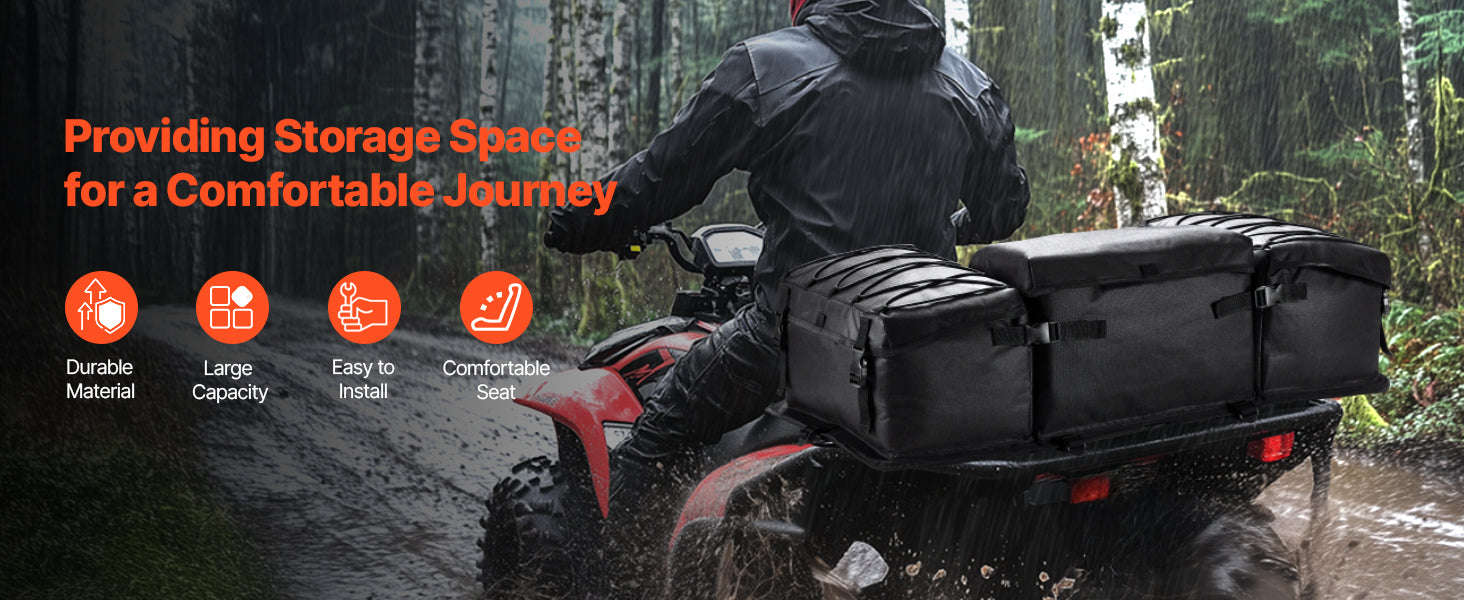 50L ATV Rear Storage Bag with Seat Cushion and Bottle Holder - Image 8