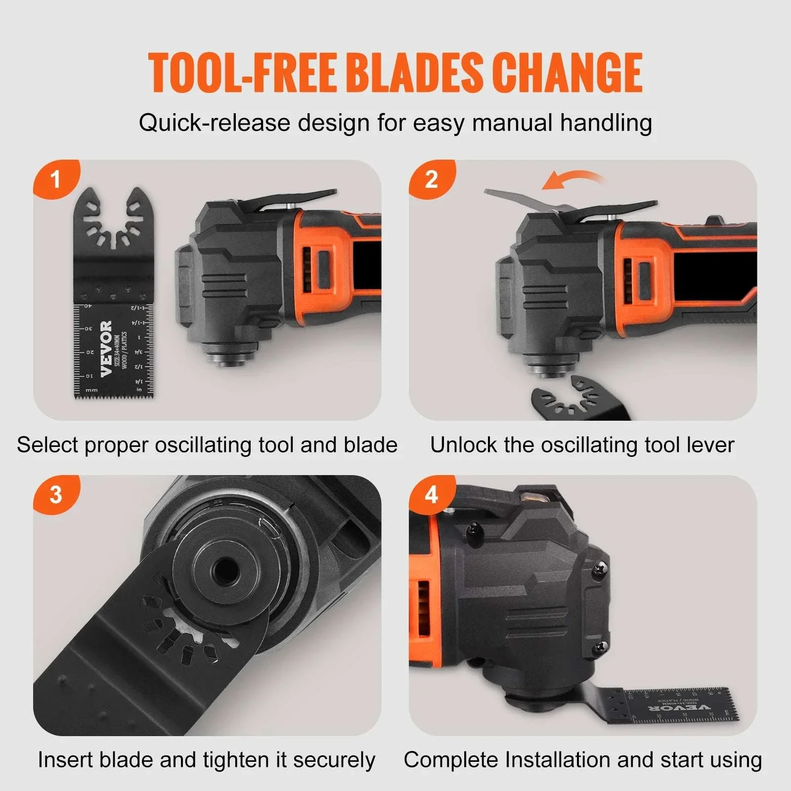 50PCS Oscillating Saw Blades Set Universal Quick Release Multitool - Image 5
