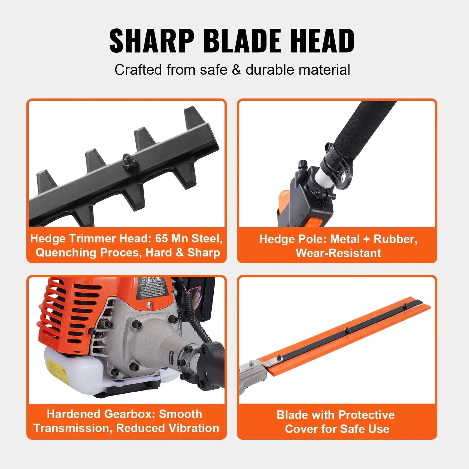 52CC 6-in-1 Gas Multi Tool Hedge Trimmer Brush Cutter Kit - Image 6